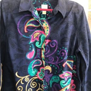Paisley print Chico’s shirt size 3